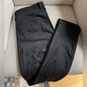 AG Adriano Goldschmied: Black Mid-Rise Slim Straight Jeans